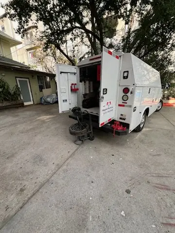 Magnet Plumbing service vehicle on-site for Slab Leak Repair in Keys Gate